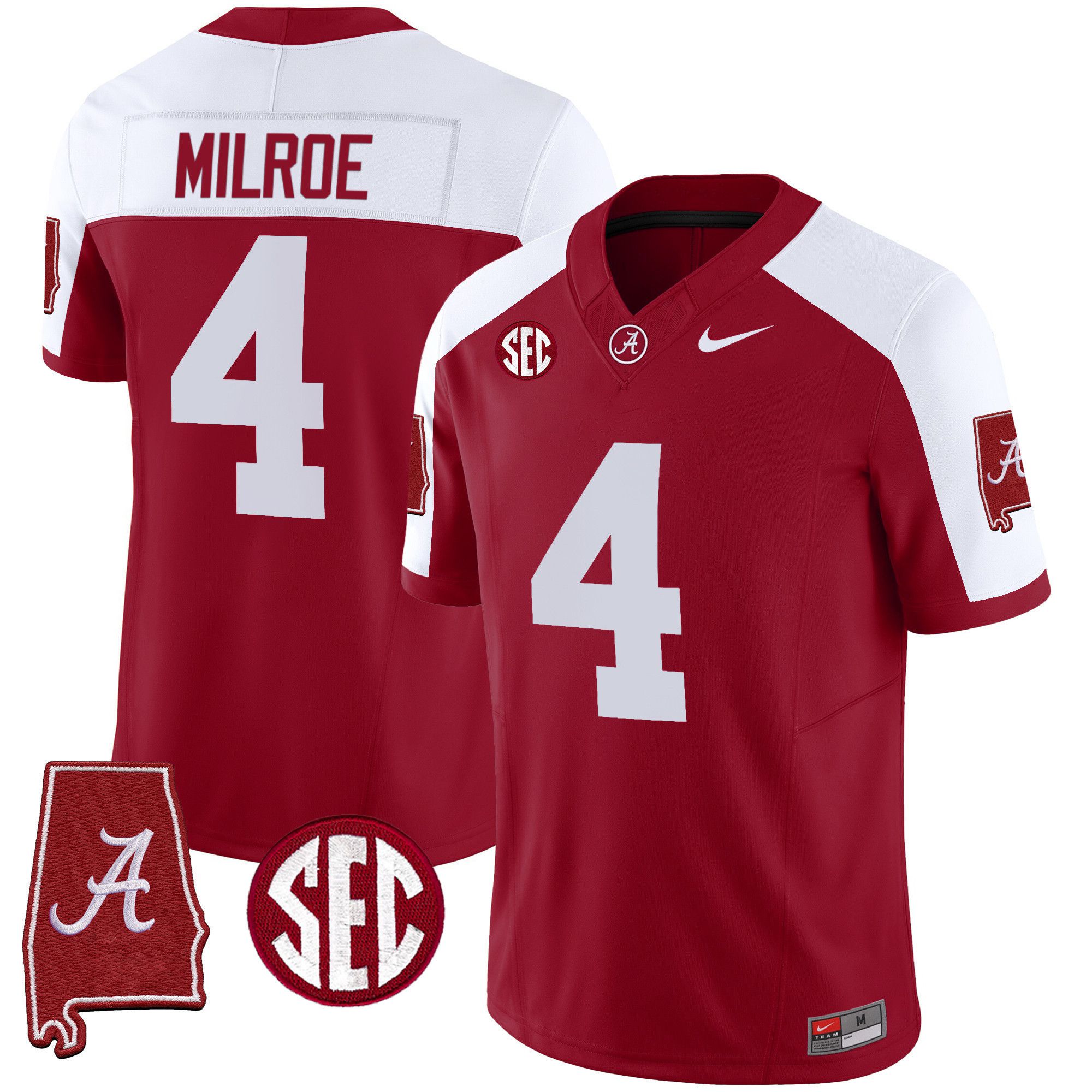 Men Alabama Crimson Tide #4 Milrow Red 2024 Nike Vapor Limited NCAA Jersey